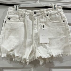 KanCan white denim shorts